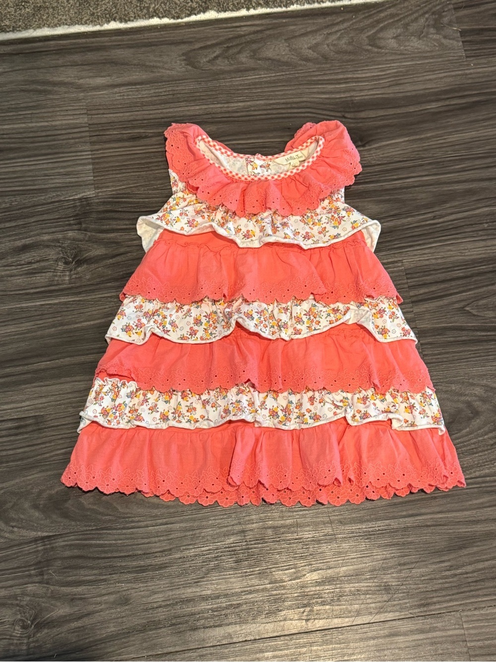 Matilda Jane Dress Girls 6 Cottagecore Ruffle Tiered Sleeveless Spring